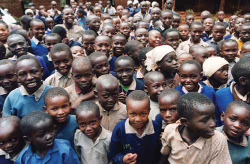  School children in Kenya take a break