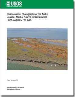 Thumbnail of and link to report text PDF (4.5 MB); cover shows oblique air photo taken from low altitude of shoreline