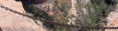 Chains on Angels Landing Trail above Big Bend