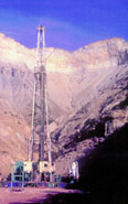 Land drilling rig.  ORNL Photo.