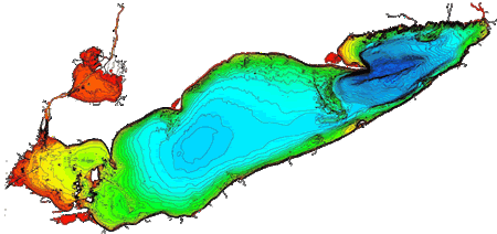 Lake Erie bathymetry map