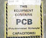 Electrical equipment containing PCB hazard