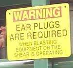 Warning for noise hazard