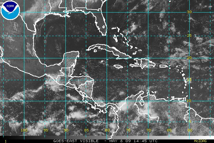 Latest Visible Satellite Image over the Hurricane Sector