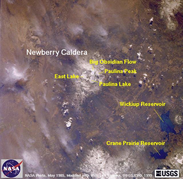 Annotated NASA Image, Newberry, May 1985