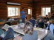 New volunteers gather at Kenai National Wildlife Refuge to participate in a bird care workshop.