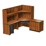 Harmony Left Return Corner Workstation with Two Open Shelves