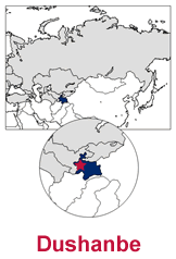 Map of Tajikistan and surrounding countries