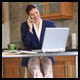 Woman sitting at computer