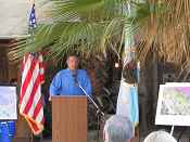 CNO Manager Steve Thompson praises the conservation success at the FLTFA event in Coachella Valley, CA, near Palm Springs. Photo courtesy of BLM.