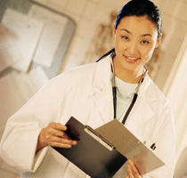 a doctor with her clipboard