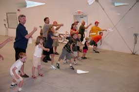 Visitors flying paper airplanes