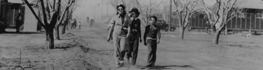 An afternoon stroll at Manzanar War Relocation Center. Photo by Clem Albers.