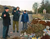 A TV Crew interviews an environmental activist at a garbage dump in Lviv Oblast