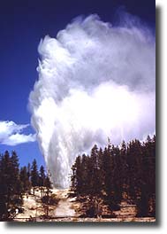 Steamboat Geyser ejects a huge volume of water