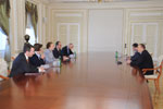 USAID Administrator and Director of U.S. Foreign Assistance Henrietta H. Fore (third from left) meets with President of Azerbaijan Republic Ilham Aliyev (right).