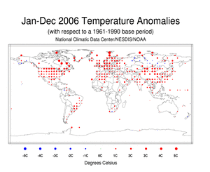 Global Temperature land surface dotmap