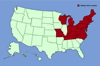 Click for distribution map of Morrow's honeysuckle.