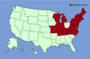 Click for distribution map of Asian bittersweet; Asiatic bittersweet; Oriental bittersweet.