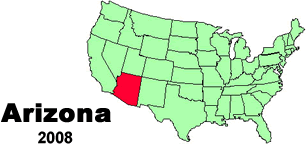 United States map showing the location of Arizona