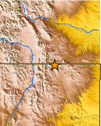 Small map showing earthquake