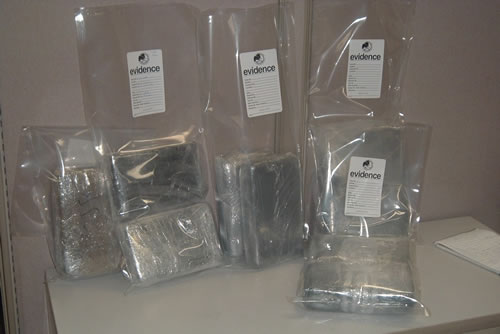 photo of the drugs in evidence bags
