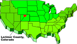 photo - Larimer County, Colorado location on U.S. map