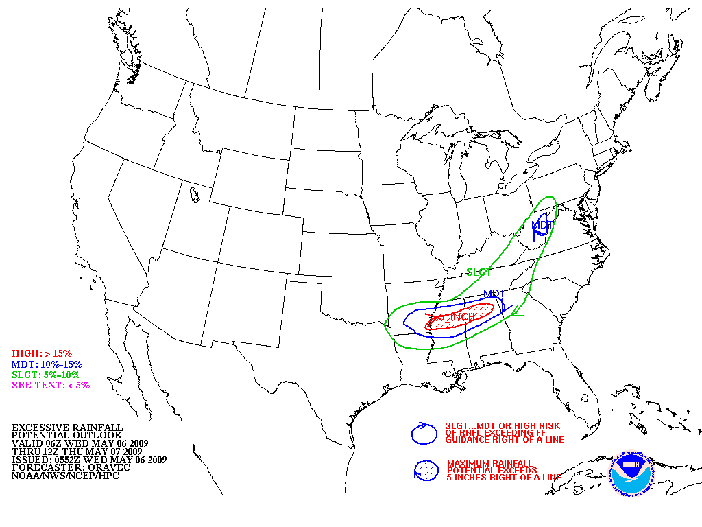 Excessive Rainfall Outlook image from HPC