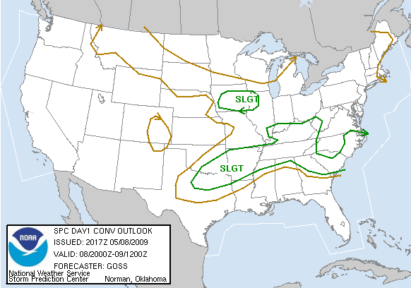 Day 1 Convective Outlook image from SPC