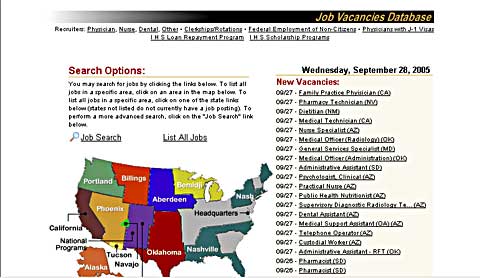 Screenshot of Jobs Vacancy Database Website
