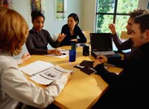 business people meeting at a conference table