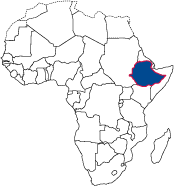 Map of Africa with Ethiopia highlighted