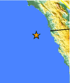 Small map showing earthquake