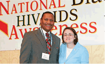 The Rev. J. Stanley Justice, CEO of the New Jersey Human Development Corporation (NJHDC) and Health and Senior Services Commissioner Heather Howard at an event for National Black HIV/AIDS Awareness Day.