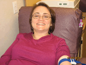 Commissioner Heather Howard donates blood at the New Jersey Hospital Association’s blood drive