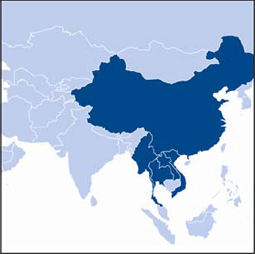 Image of a regional map of southern Asia with RDMA highlighted.