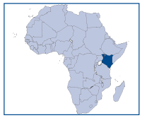 Image of an African regional map, with Kenya highlighted.