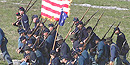 Union soldiers marching during the 2005 battle reenactment