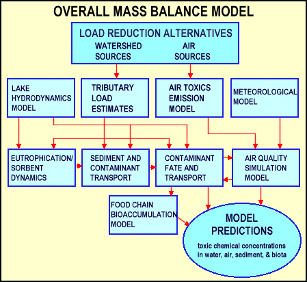 diagram of the overall mass balance model