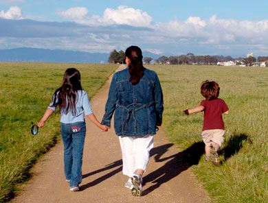 Visitors enjoy the beauty of Crissy Field in San Francisco