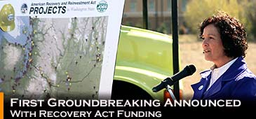 Gov. Gregoire, WSDOT Secretary Hammond announce first ground breaking with Recovery Act funding