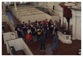 Students at an American Revolution National Park.