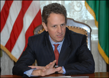 Photo: Secretary Tim Geithner on U.S. Treasury Department 100 Days Progress Report