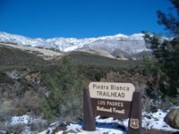 [Photograph]: Piedra Blanca Trailhead, February 18, 2008.