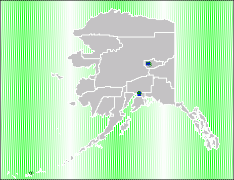 map of Alaska with proposed, final, and deleted NPL sites