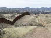 Overlooking border between Arizona and Mexico.  FWS photo by Chris Johnson, February, 2009.