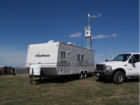 Field-deployed USGS Mobile Atmospheric Mercury Laboratory at Four Corners Study Site, CO. The laboratory can continuously sample mercury aerosols using a time of flight mass spectrometer that provides detailed chemical analyses of mercury aerosols