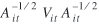 uppercase a superscript {negative 1 divided by 2} subscript {lowercase i lowercase t} uppercase v subscript {lowercase i lowercase t} uppercase a superscript {negative 1 divided by 2} subscript {lowercase i lowercase t}