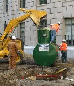 hoto of cistern installation.