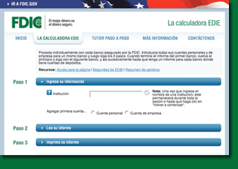 La calculadora electronica de seguro de depositos (EDIE, por sus siglas en ingles).